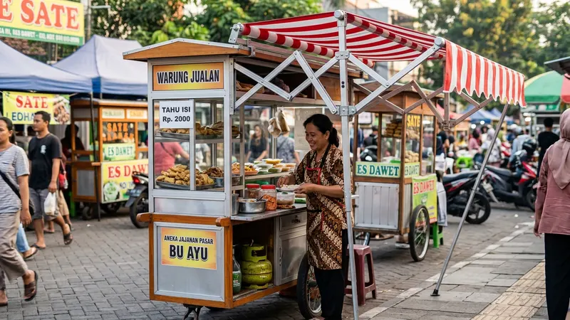 Inspirasi Desain Kanopi Lipat Awning untuk Gerobak Jualan