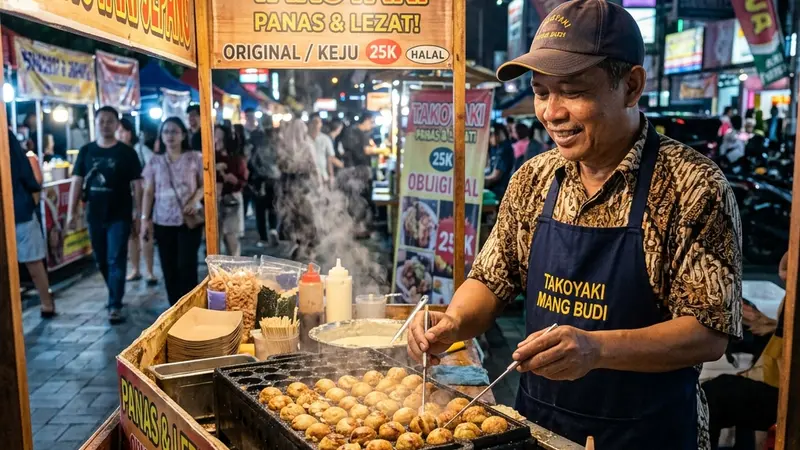 Potensi Bisnis Takoyaki Pakai Booth Portable Lipat