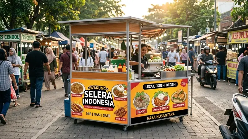 Stiker Branding Samping Kiri Kanan Booth Portable